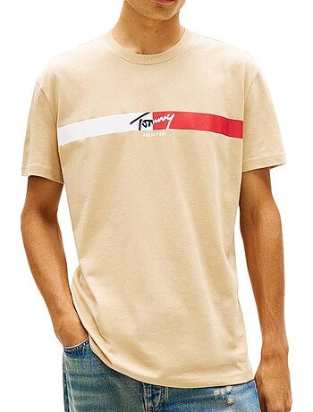 Tommy hilfiger tjm regular signature t-shirt voor heren - marineblauw
