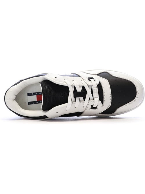Tommy hilfiger tjm retro basket heren sneakers wit/zwart - Kiabi