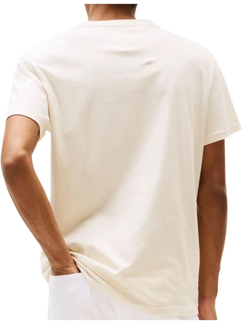 Tommy Hilfiger TJM Slim Linear T-shirt Beige voor Heren Ecru - Kiabi