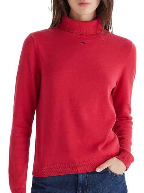 Tommy Hilfiger Tjw Essential Rode Dames Trui - Kiabi Tommy Hilfiger Tjw Essential Rode Dames Trui - Kiabi