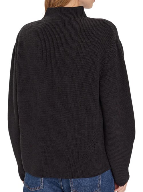 Tommy Hilfiger Tjw Mockneck Badge Zwarte Dames Trui - Kiabi Tommy Hilfiger Tjw Mockneck Badge Zwarte Dames Trui - Kiabi