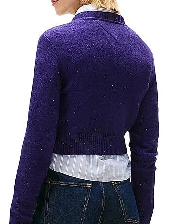 Tommy hilfiger tjw sparkle flag grijze trui voor dames