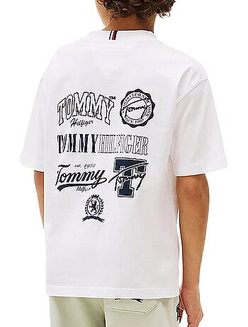 Tommy hilfiger varsity t-shirt wit voor jongens