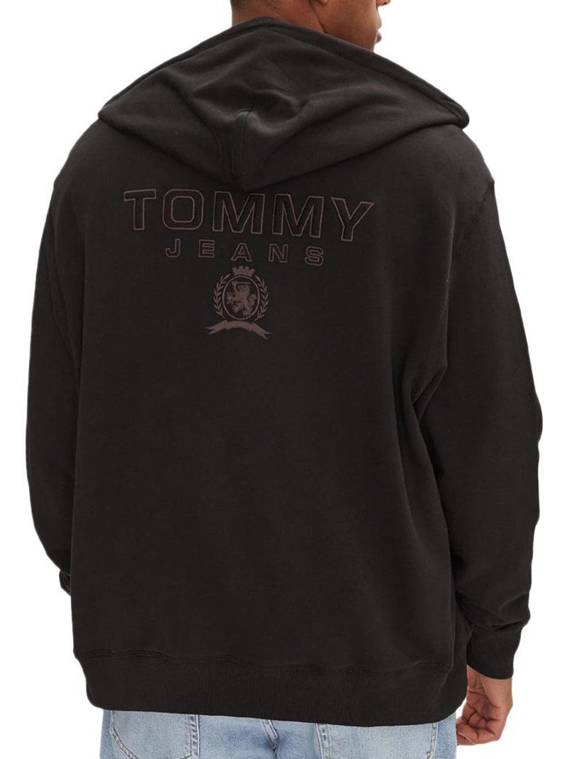 Tommy Hilfiger Varsity Tona Zwarte Hoodie met Rits voor Heren Zwart - Kiabi
