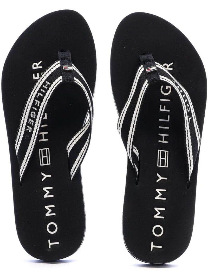 Tommy hilfiger webbing zwarte dames slippers zomer Zwart - Kiabi