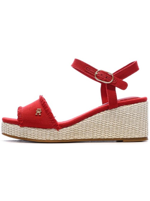 Tommy Hilfiger Wedgeee Rode Sandalen met Sleehak voor Dames - Kiabi Tommy Hilfiger Wedgeee Rode Sandalen met Sleehak voor Dames - Kiabi