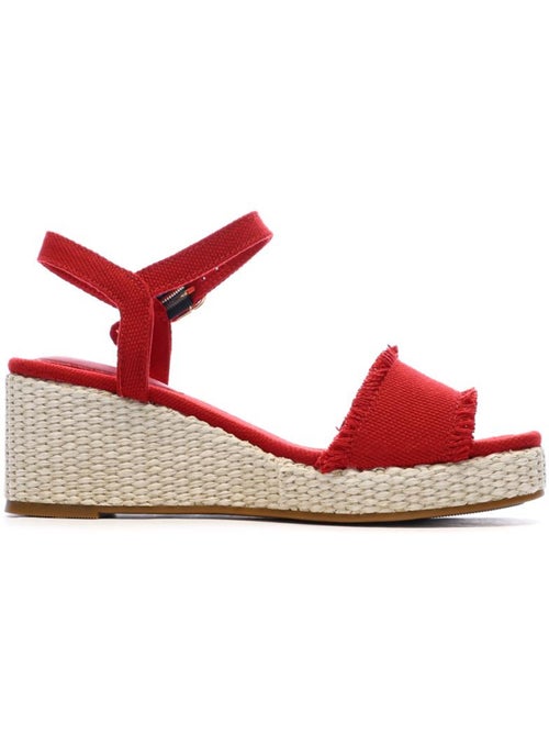 Tommy Hilfiger Wedgeee Rode Sandalen met Sleehak voor Dames - Kiabi Tommy Hilfiger Wedgeee Rode Sandalen met Sleehak voor Dames - Kiabi