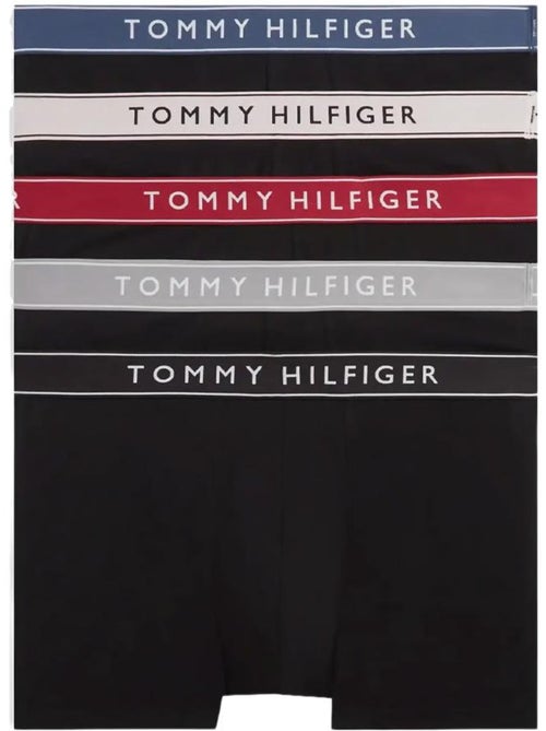 Tommy hilfiger x5 boxershorts zwart/rood voor heren - Kiabi