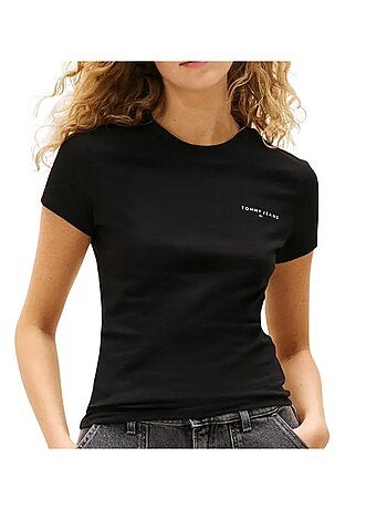 Tommy hilfiger slim fit dames t-shirt lichtgroen dw0dw21164