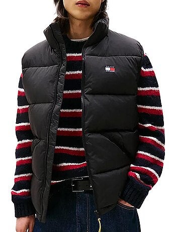 Tommy hilfiger zwarte mouwloze bodywarmer voor dames dm0dm22069