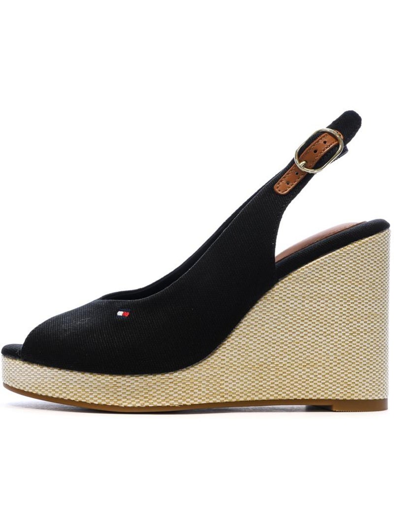 Tommy Hilfiger Zwarte Wedge Sandalen voor Dames Zwart - Kiabi
