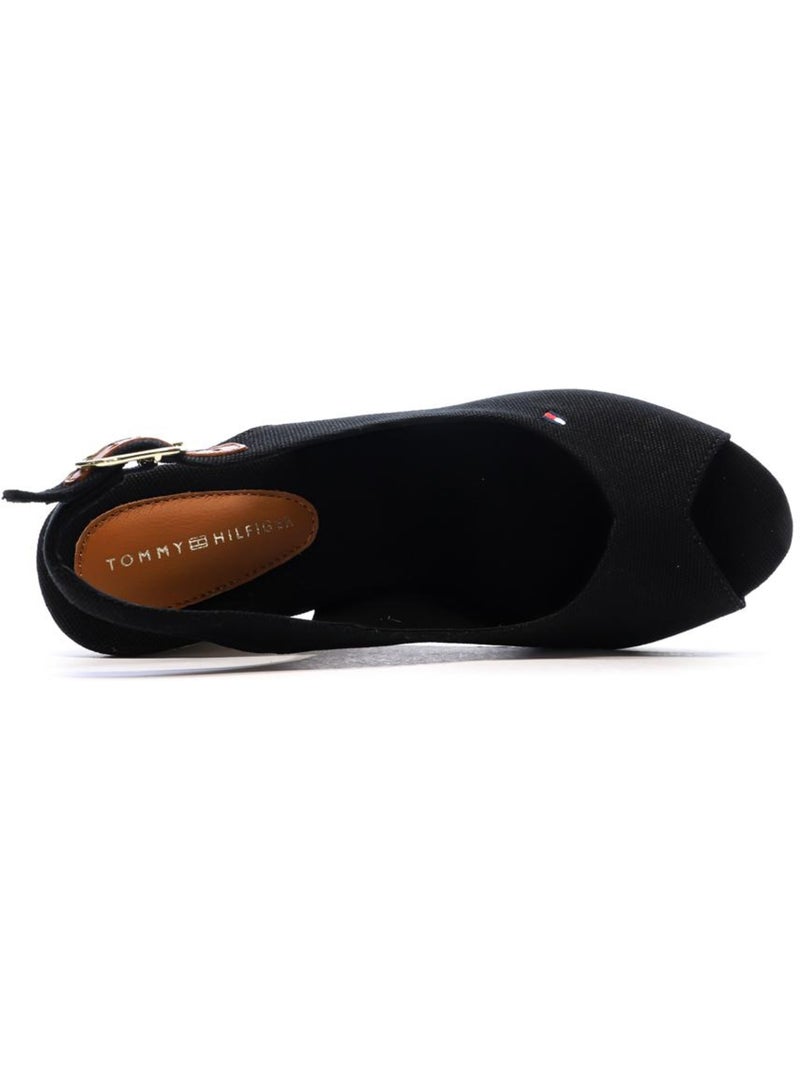 Tommy Hilfiger Zwarte Wedge Sandalen voor Dames Zwart - Kiabi