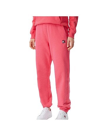 Tommy jeans dames roze joggingbroek met badge