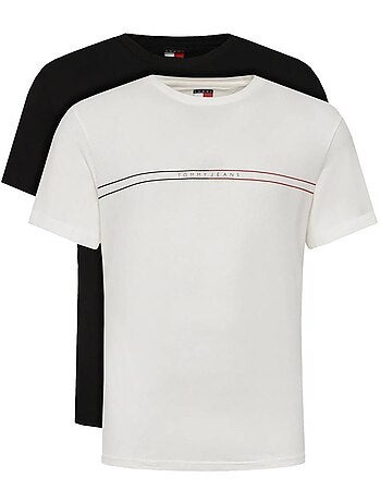 Tommy jeans entry graphic t-shirts voor heren - set van 2 wit/zwart