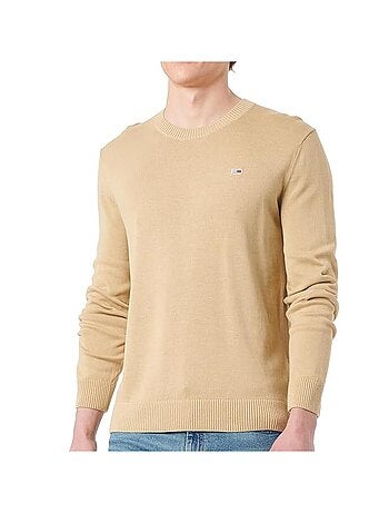Tommy jeans ess light beige heren trui