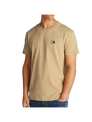 Tommy jeans heren t-shirt beige met logo