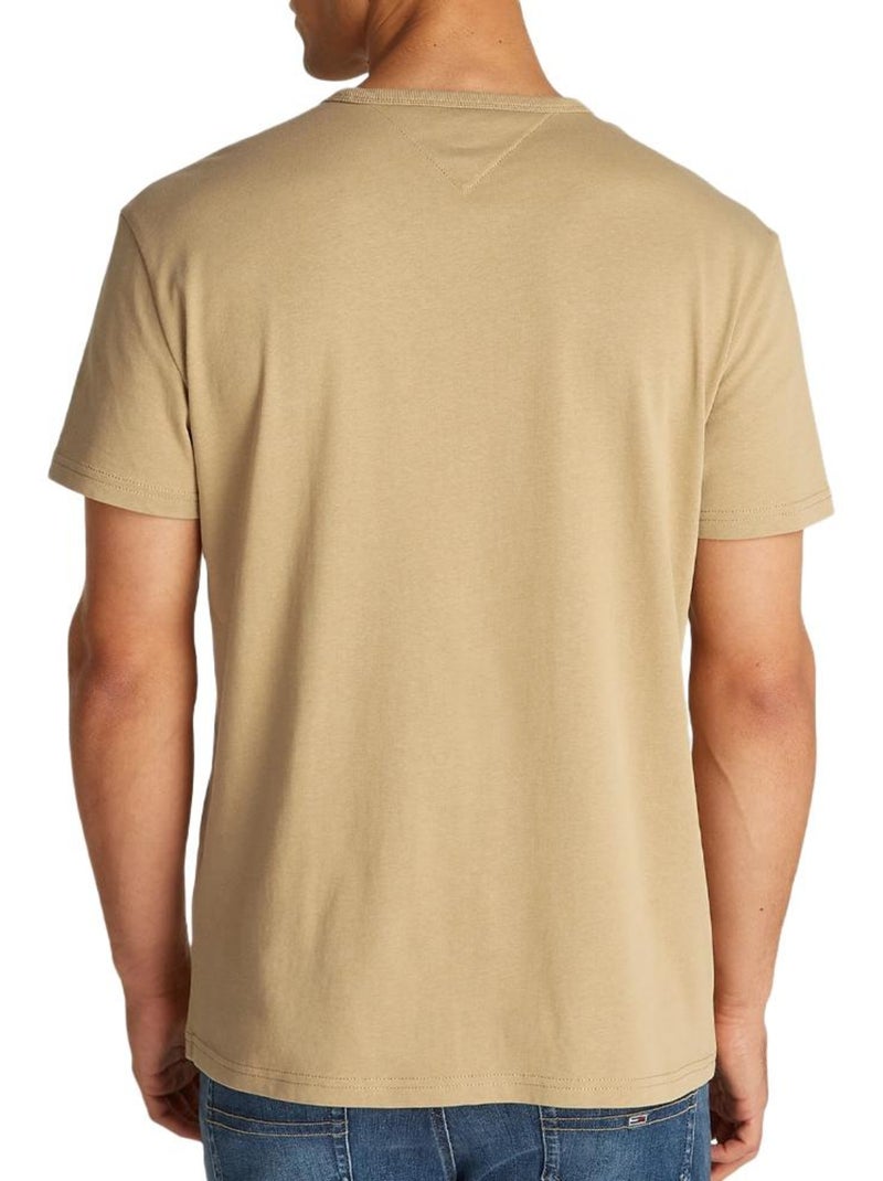 Tommy Jeans Heren T-shirt Beige met Logo Beige - Kiabi