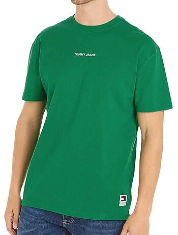 Tommy jeans heren t-shirt groen regular fit