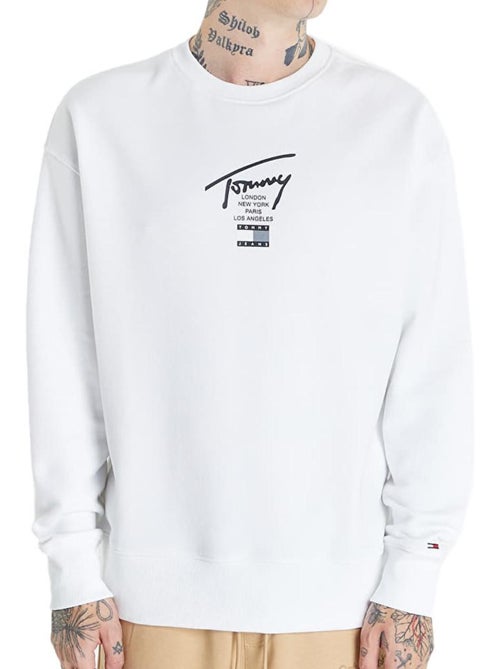 Tommy Jeans Modern Heren Sweatshirt Wit - Kiabi Tommy Jeans Modern Heren Sweatshirt Wit - Kiabi