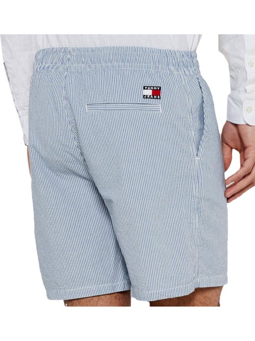 Tommy Jeans Seersucker Korte Broek voor Heren in Blauw - Kiabi Tommy Jeans Seersucker Korte Broek voor Heren in Blauw - Kiabi
