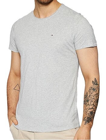Tommy hilfiger slim fit heren t-shirt beige gemêleerd