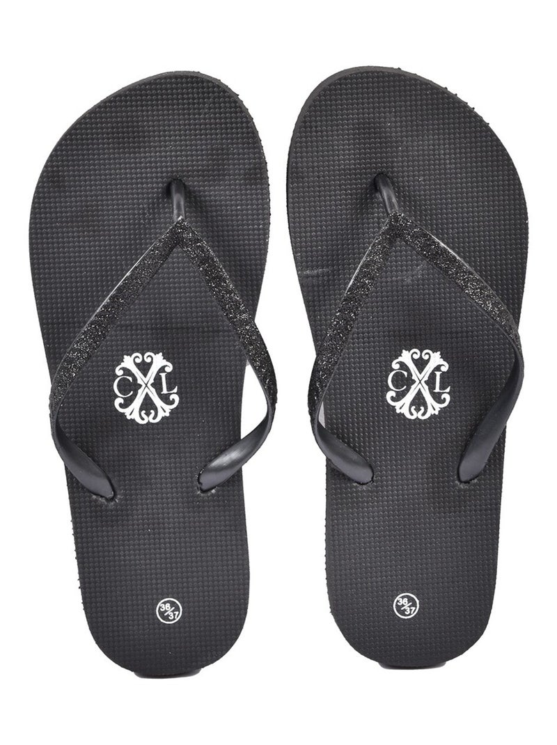 Tong femme cxl by lacroix glitter Noir - Kiabi