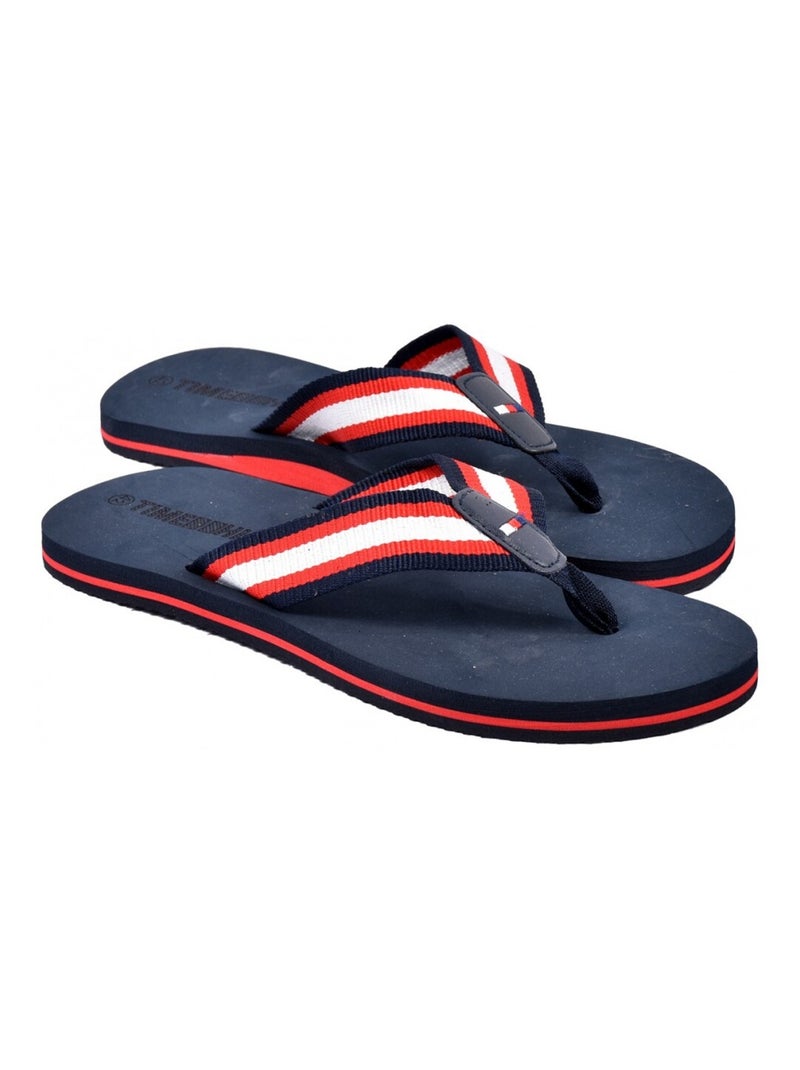 Tong Homme Bleu Rouge - Kiabi