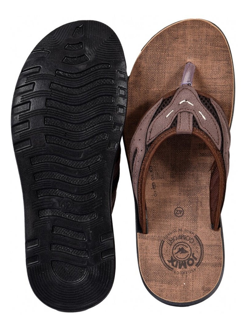 Tong Homme PREMIUM Marron - Kiabi