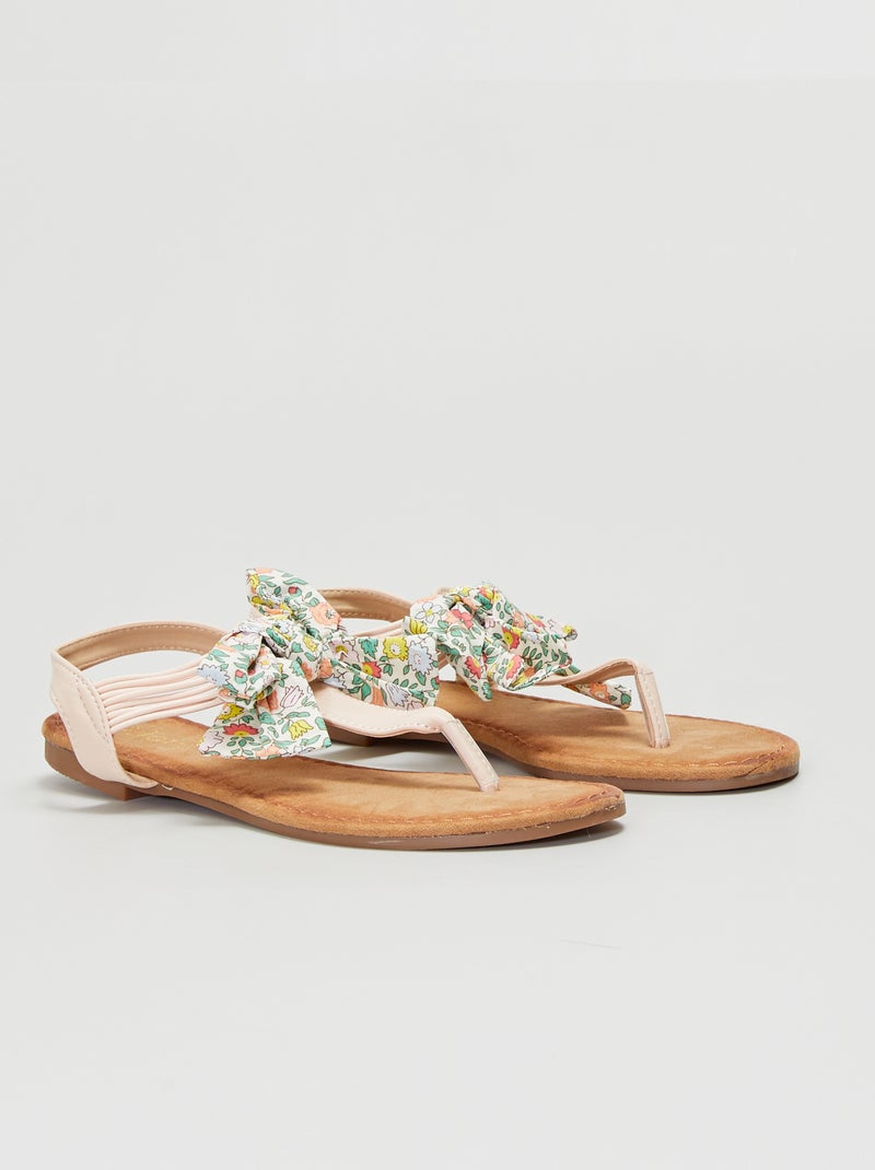 Tongs avec bride de maintien Beige - Kiabi