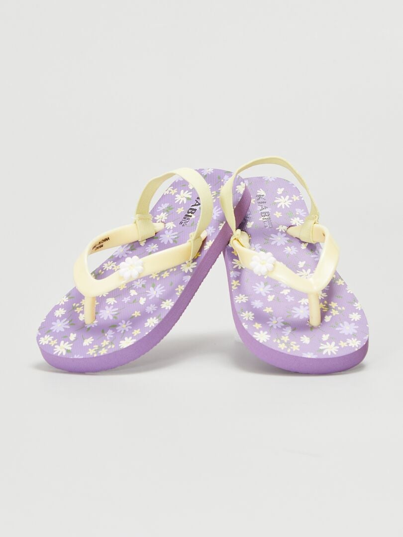 Tongs avec bride de maintien Violet - Kiabi
