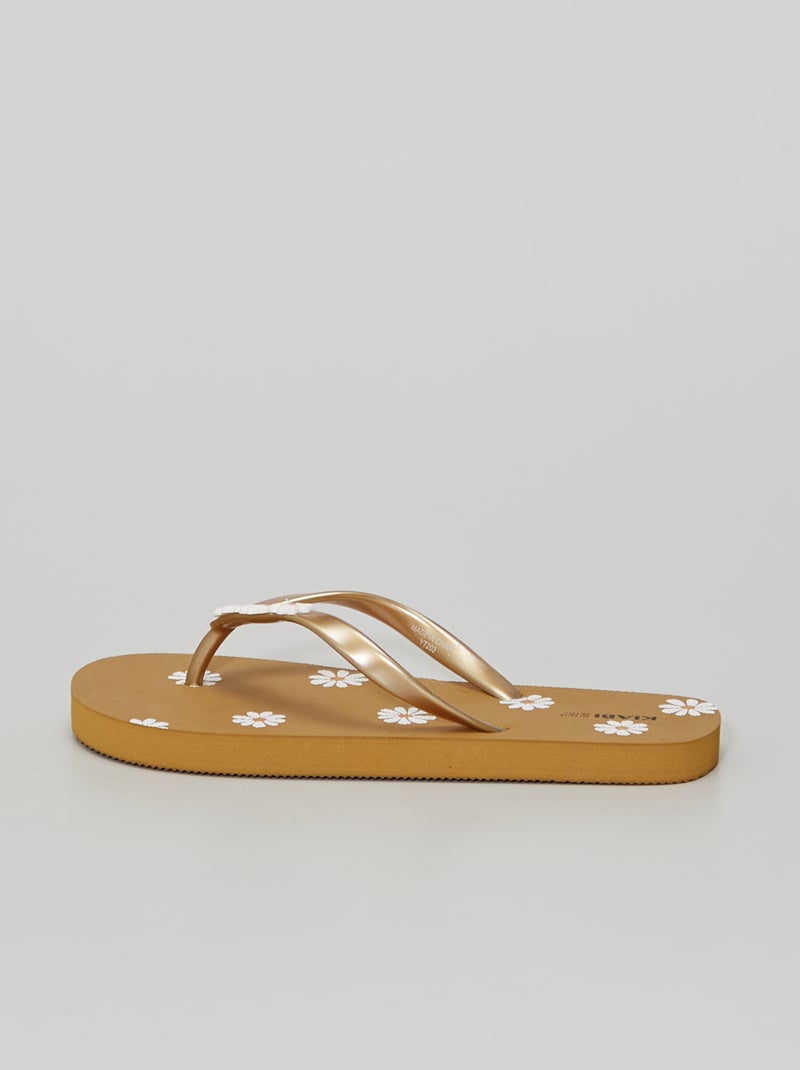 Tongs détails fantaisie Jaune - Kiabi