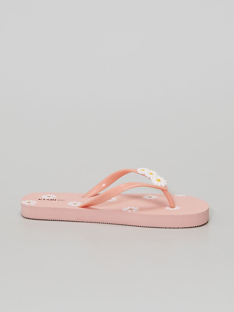 Tongs détails fantaisie Rose - Kiabi