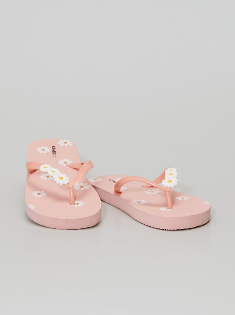 Tongs détails fantaisie Rose - Kiabi