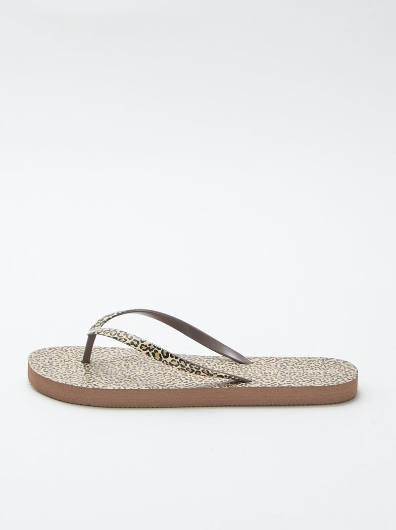 Tongs léopard Marron - Kiabi