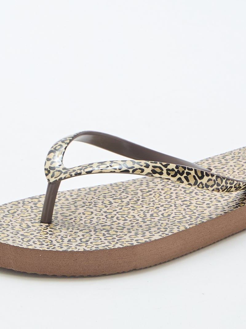 Tongs léopard Marron - Kiabi