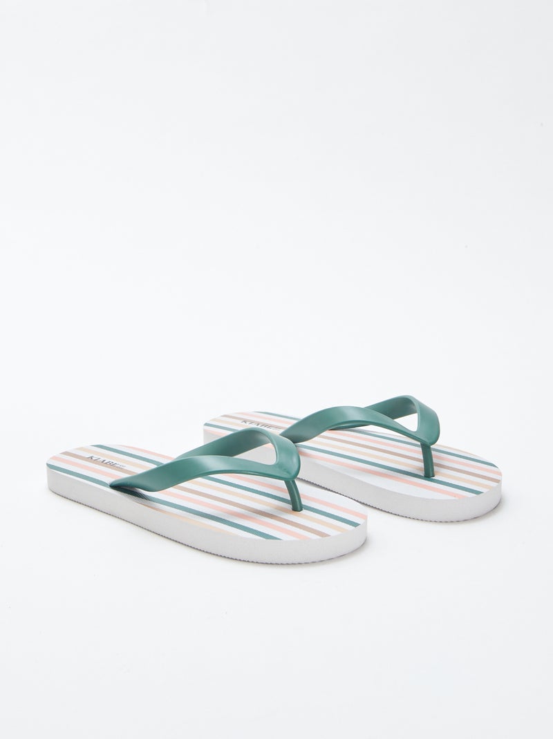Tongs rayées ROSE - Kiabi