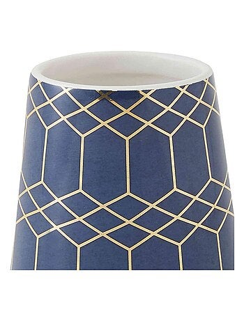 Toothbrushhouder keramiek GOTAM met geometrisch design - Blauw - Guy Levasseur