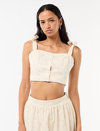 Top à bretelles noeud en coton