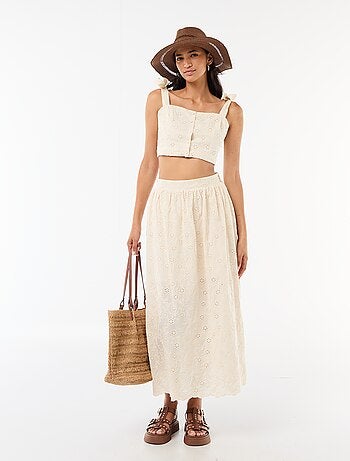 Top à bretelles noeud en coton