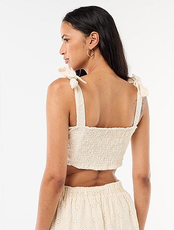 Top à bretelles noeud en coton