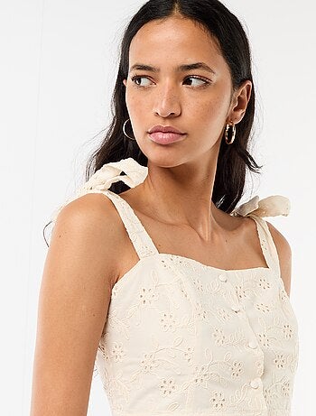 Top à bretelles noeud en coton