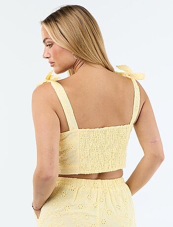 Top à bretelles noeud en coton