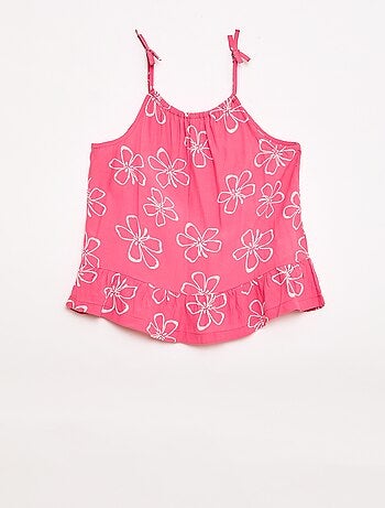 Top à motif à fines bretelles