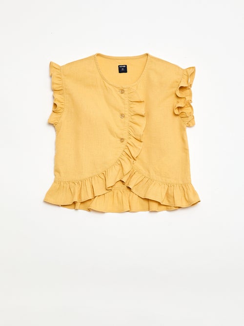 Top à volants en lin mélangé - Kiabi