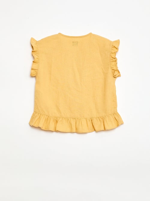 Top à volants en lin mélangé - Kiabi