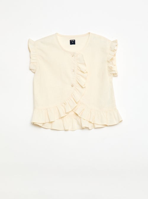 Top à volants en lin mélangé - Kiabi