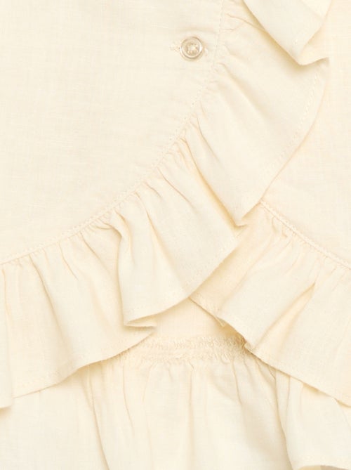 Top à volants en lin mélangé - Kiabi