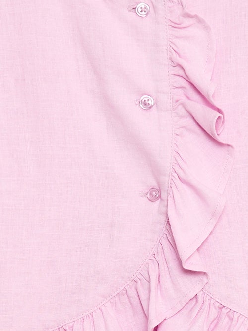 Top à volants en lin mélangé - Kiabi