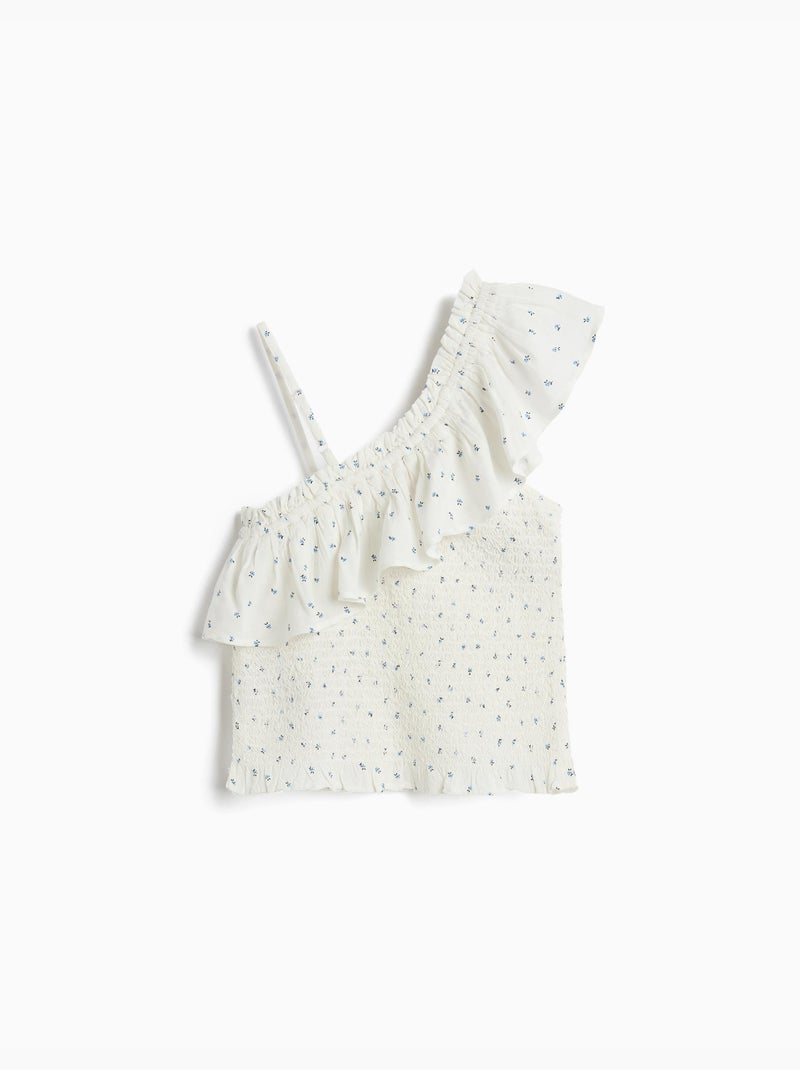 Top asymétrique à volants, MO Fashion Blanc - Kiabi