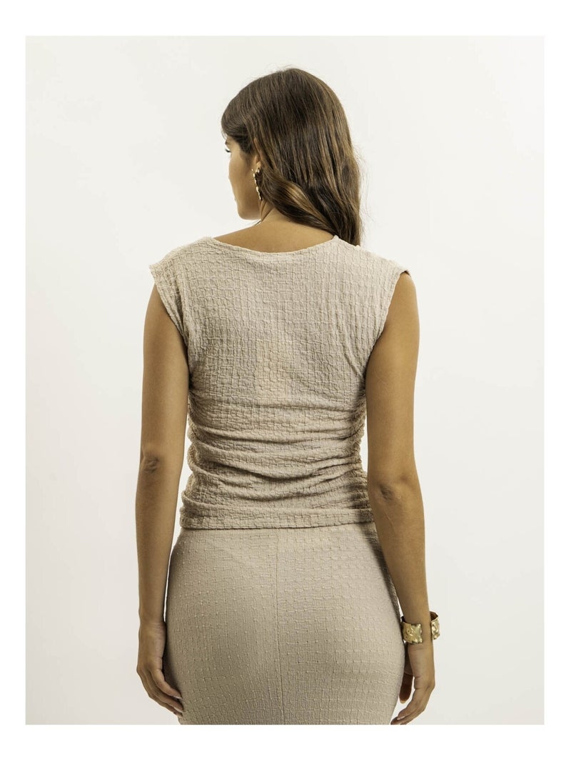 Top asymétrique FAYLA Beige - Kiabi